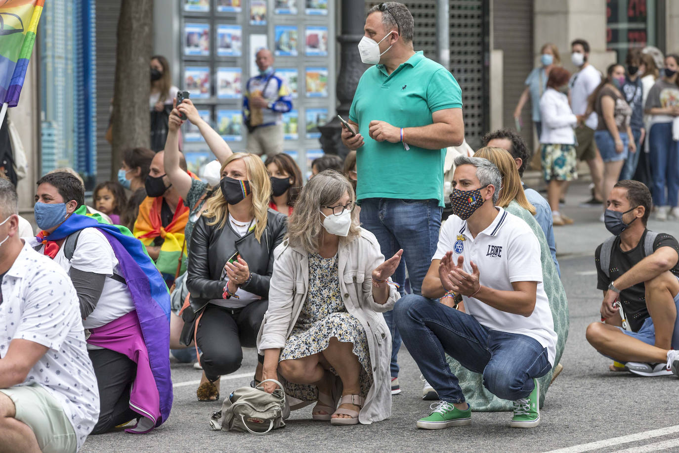 El acto central de la semana LGTBI, que el año pasado no se celebró por la pandemia, grita en Santander a favor de la tolerancia y contra «el odio de la ultraderecha»