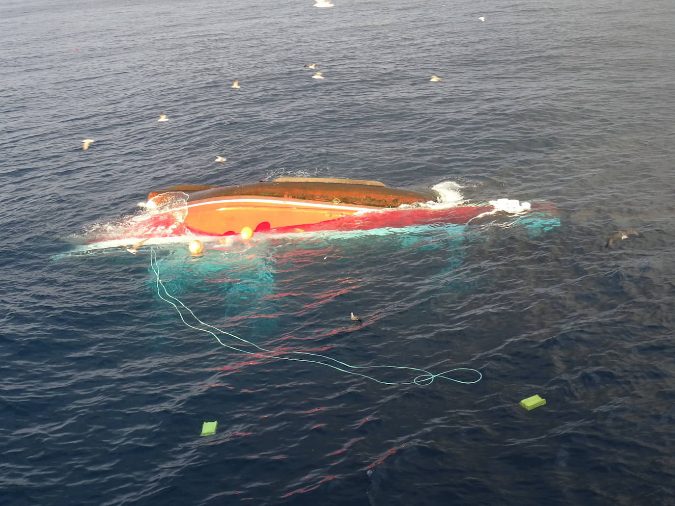 Imagen del Maremi, dado la vuelta a nueve millas al norte de Cabo Mayor