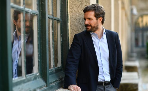 El líder del PP, Pablo Casado, en el Escorial 