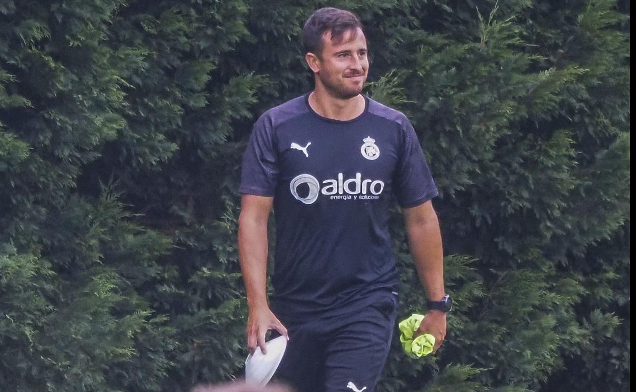 Xavi Arnedo, en la sesión de entrenamiento de ayer. 