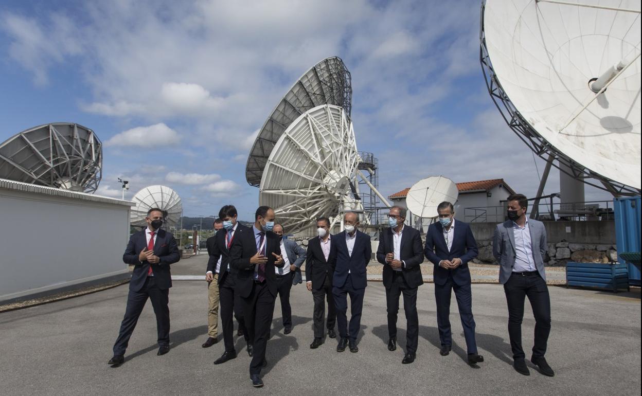 Visita ayer a las instalaciones de Santander Teleport en el Pctcan. 