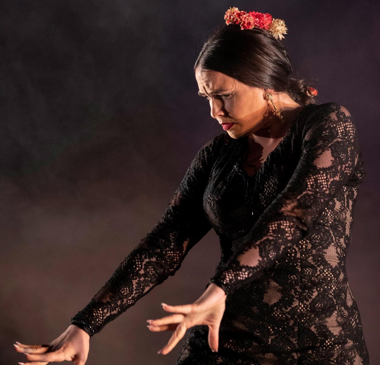 Paula Rodríguez, durante su actuación en la final del Festival de Minas. 