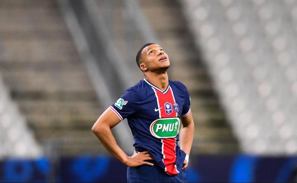 Kylian Mbappé, durante un partido del PSG. 