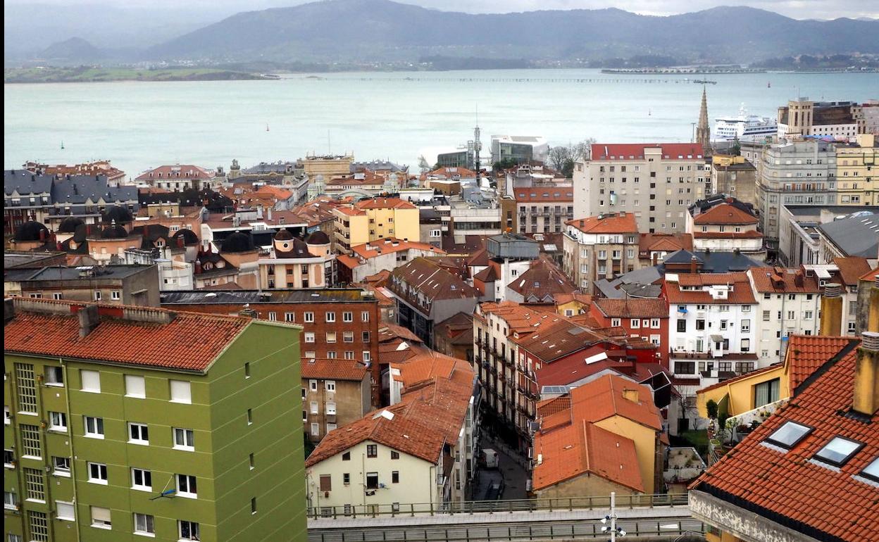 El santanderino barrio del Río de la Pila, con una alta concentración de viviendas, visto desde lo alto.