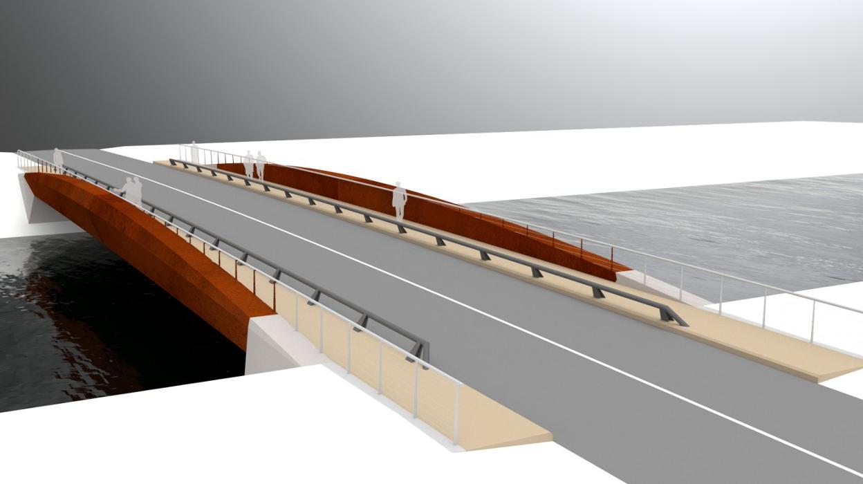 Recreación de cómo quedará el puente tras la finalización de los trabajos. 