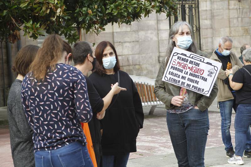 Fotos: Concentración y manifestación contra los eólicos