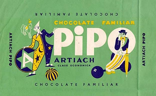 Envoltorio de chocolate Pipo de Artiach, Bilbao años 60. 