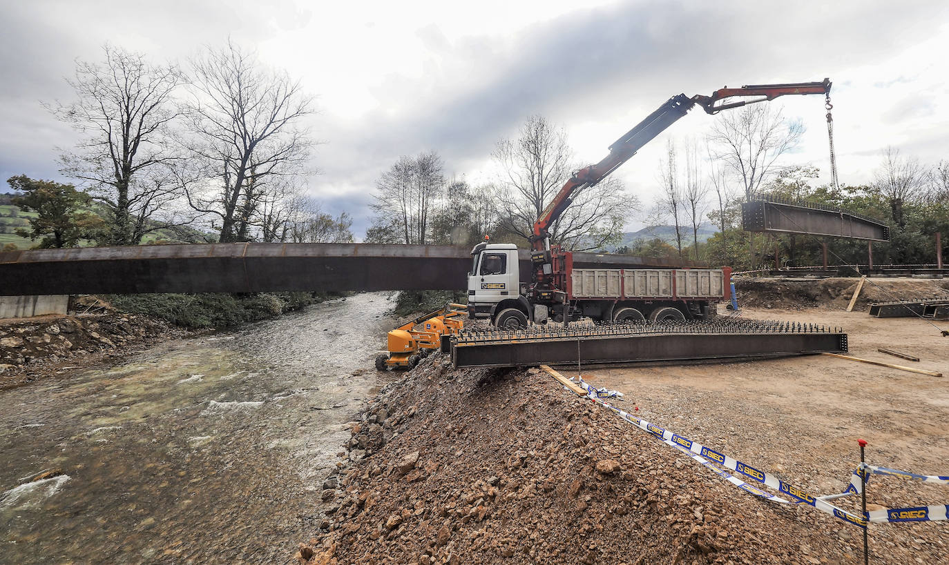 Fotos: Este es el estado de las obras del puente sobre el Pisueña