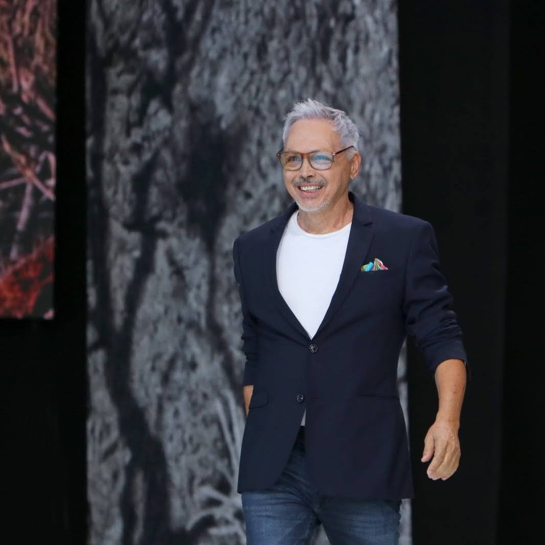 Juan Carlos Armas, feliz tras presentar la colección 'Hespérides' en la Feria de la Moda de Tenerife / Feboda.