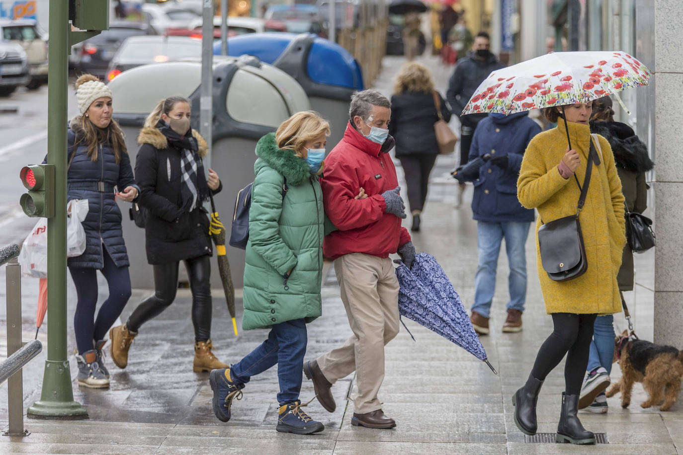 Frío y granizo en Santander