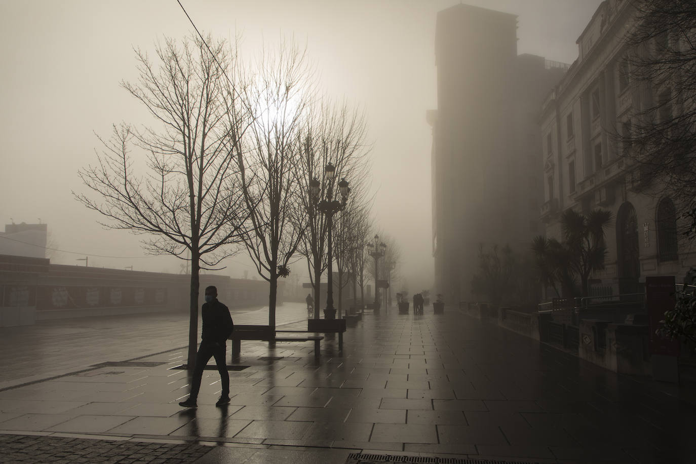 Fotos: La niebla en el amanecer de Santander