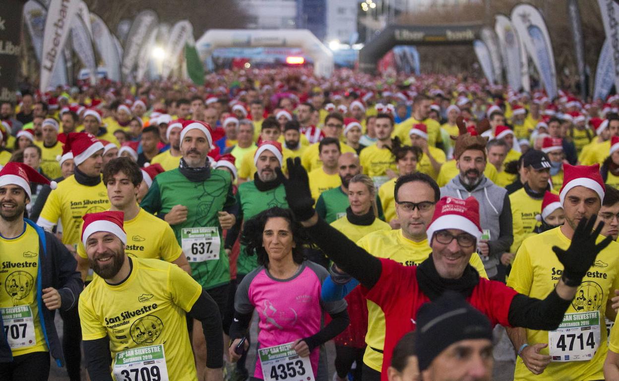 Participantes en la San Silvestre de Santander en 2019.