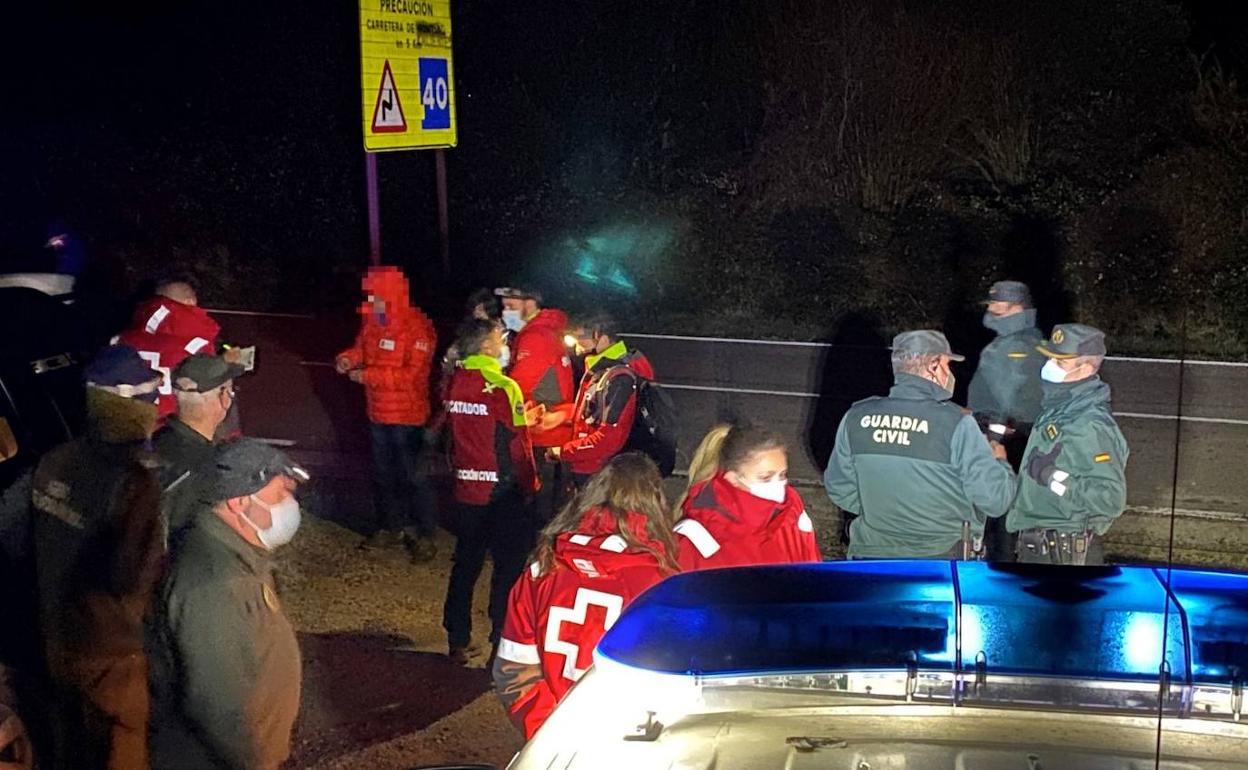 Punto del bosque en el que fueron localizados