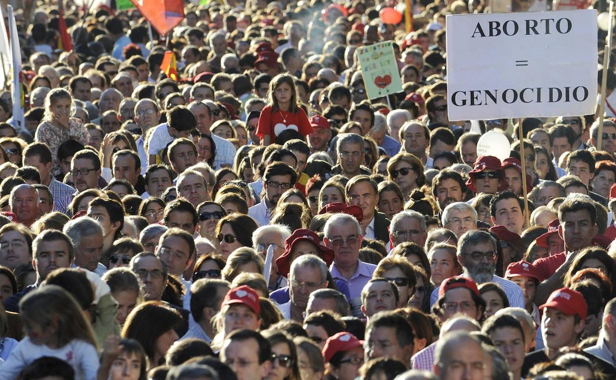 Manifestación contra el aborto, imagen de archivo.