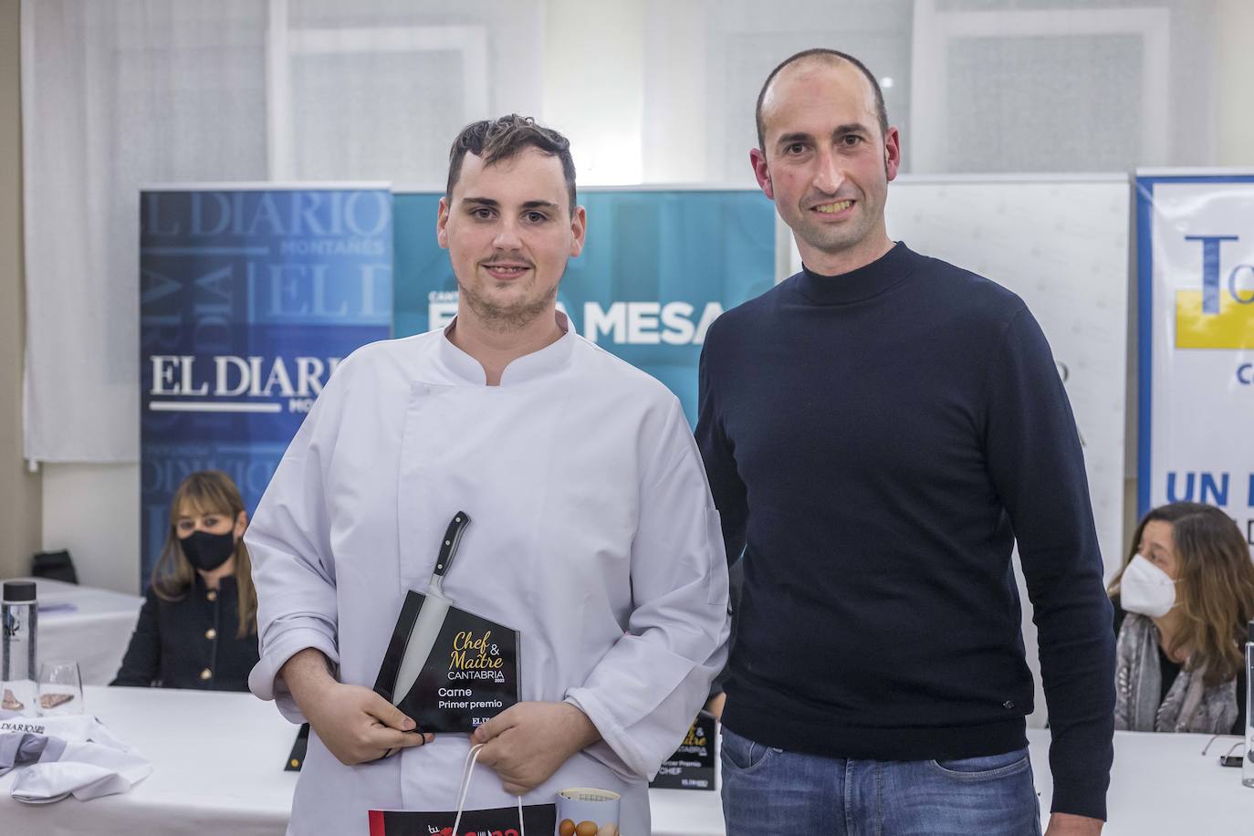 Javier Pérez, Chef Cantabria y primer premio a la mejor carne, y Manuel Quintana, de Carnicerías Quintana.