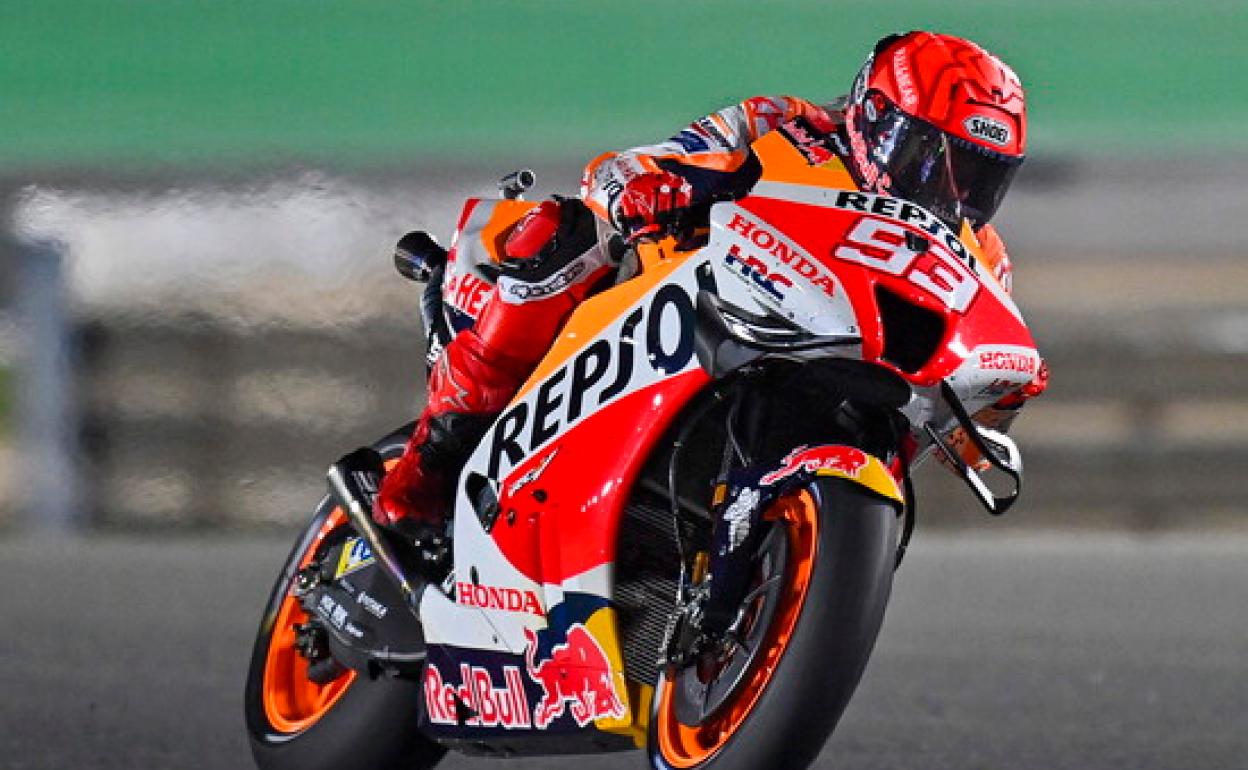 Marc Márquez a lomos de su Honda. 