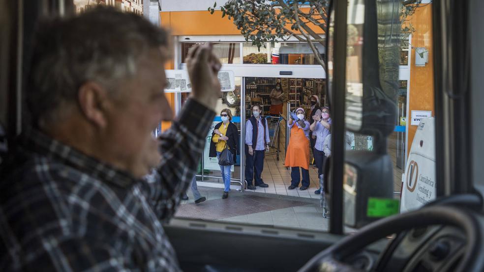 Los santanderinos aplaudieron a los camioneros