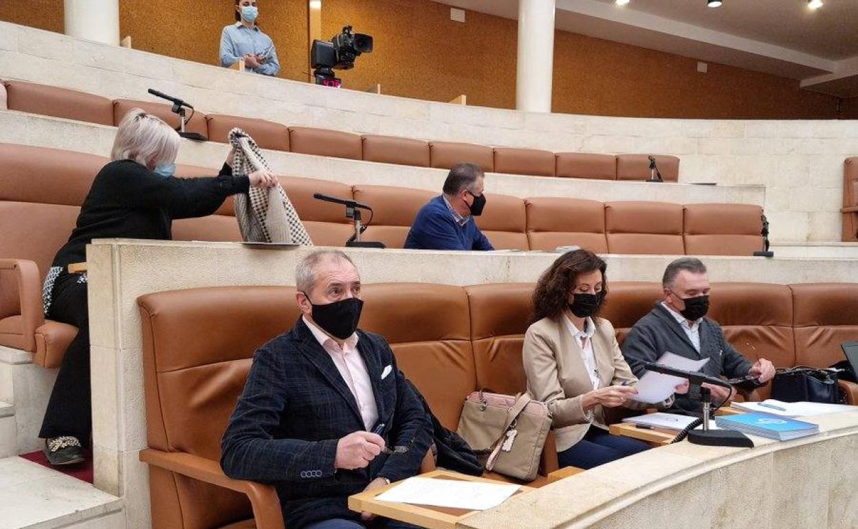 En primer término, los comparecientes de este miércoles en el Parlamento.