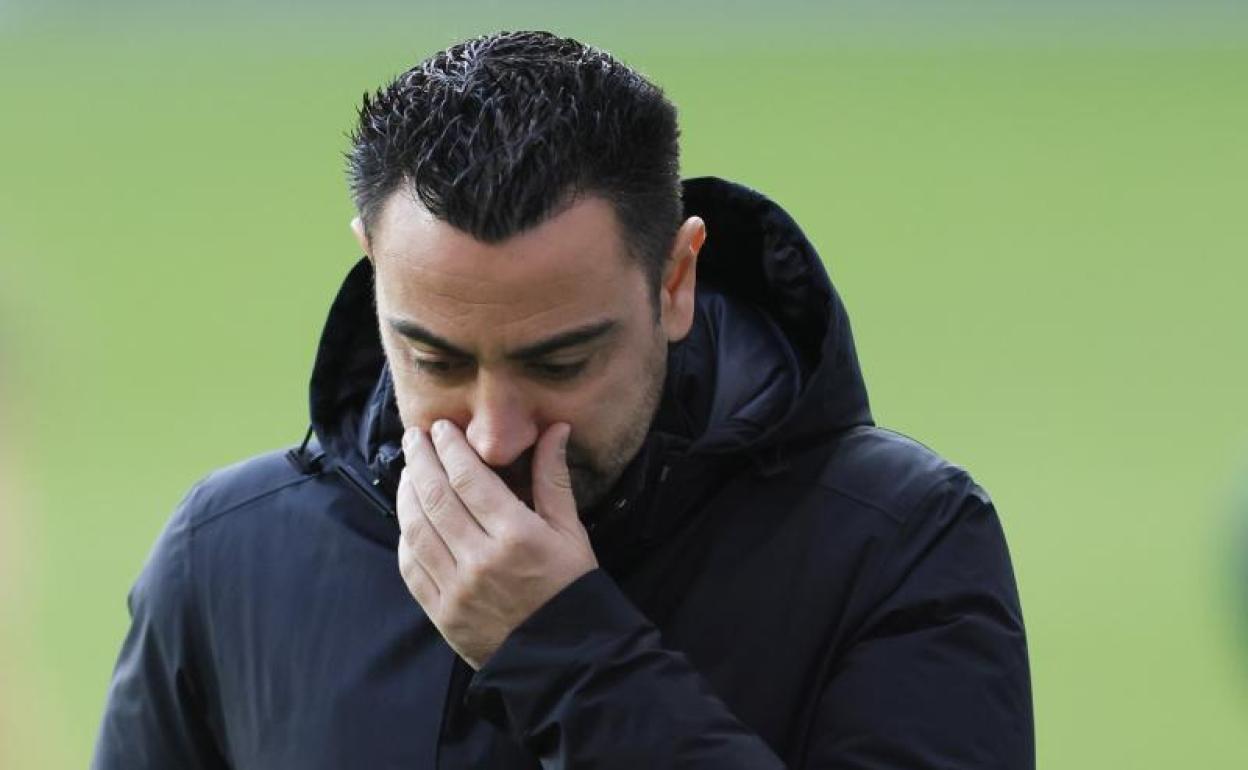 Xavi Hernández, antes de un partido de la Europa League. 