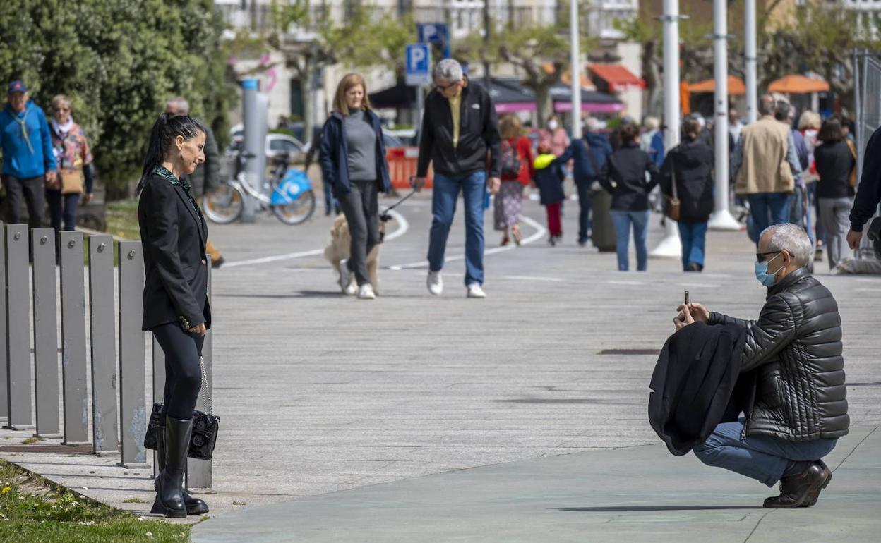 Turistas en Santander. 