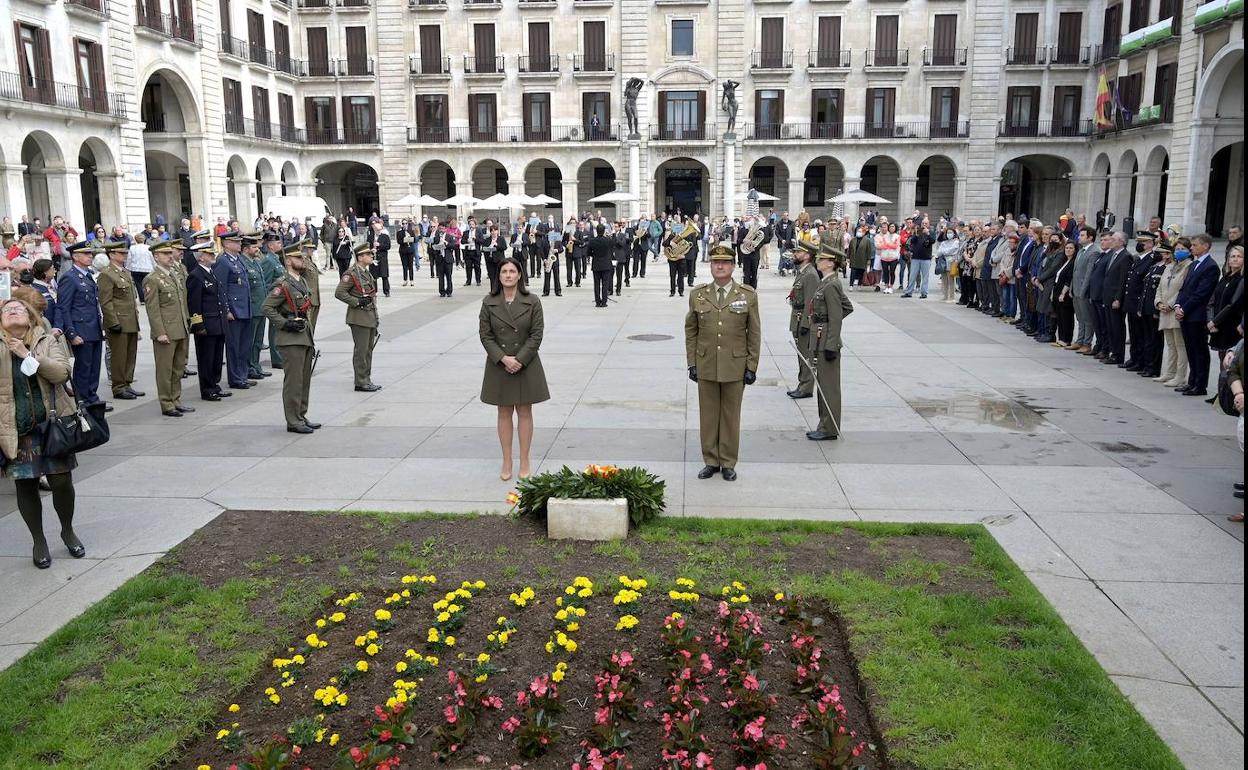 Acto celebrado esta mañana en la Plaza Porticada. 