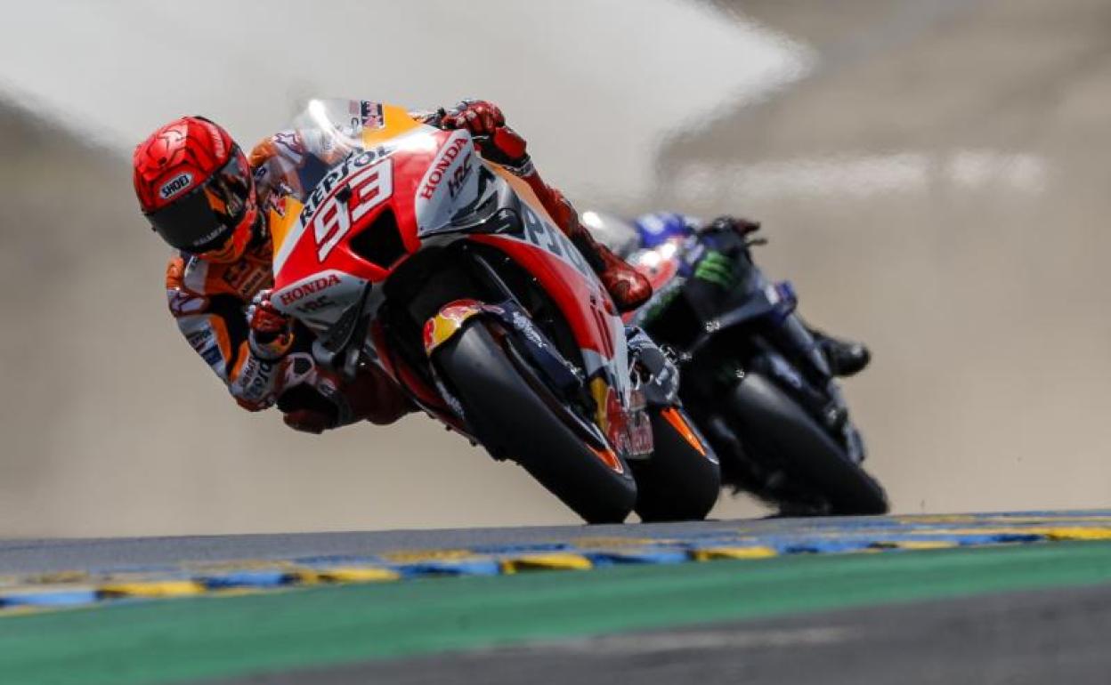 La Honda de Marc Márquez, durante el GP de Francia.