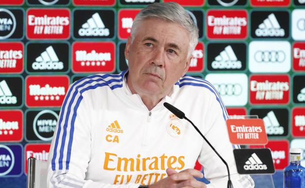 Carlo Ancelotti, en rueda de prensa. 