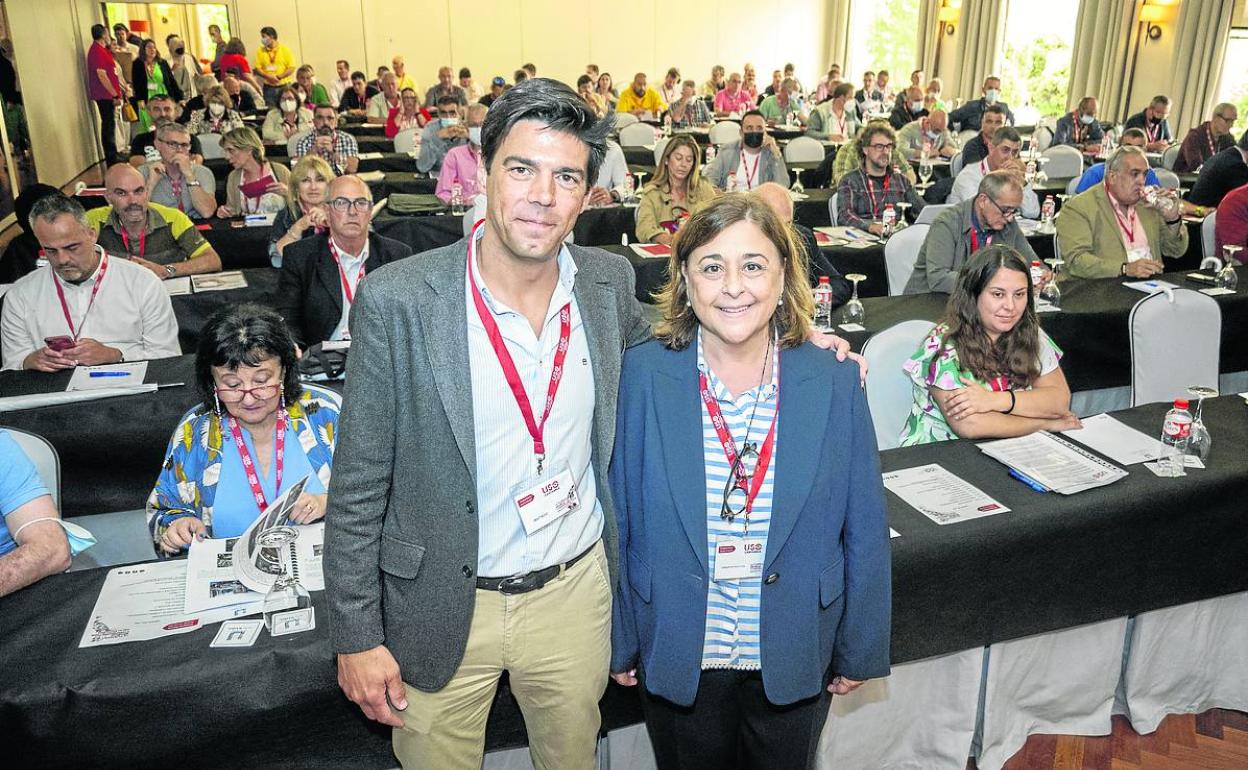 Joaquín Pérez Da Silva y Mercedes Martínez Zubimendi en el Congreso de USO. daniel pedriza