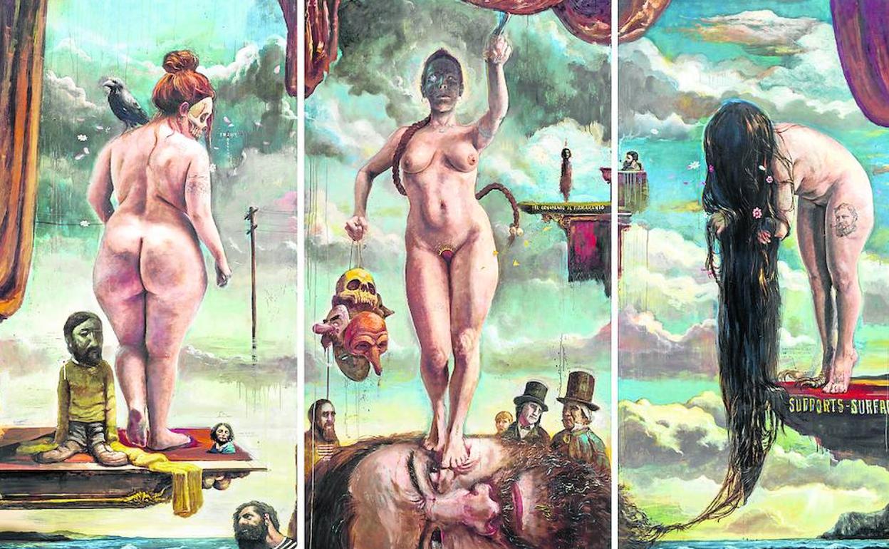 'Políptico de Courbet', 2021,una de las obras de Serzo para la muestra. 