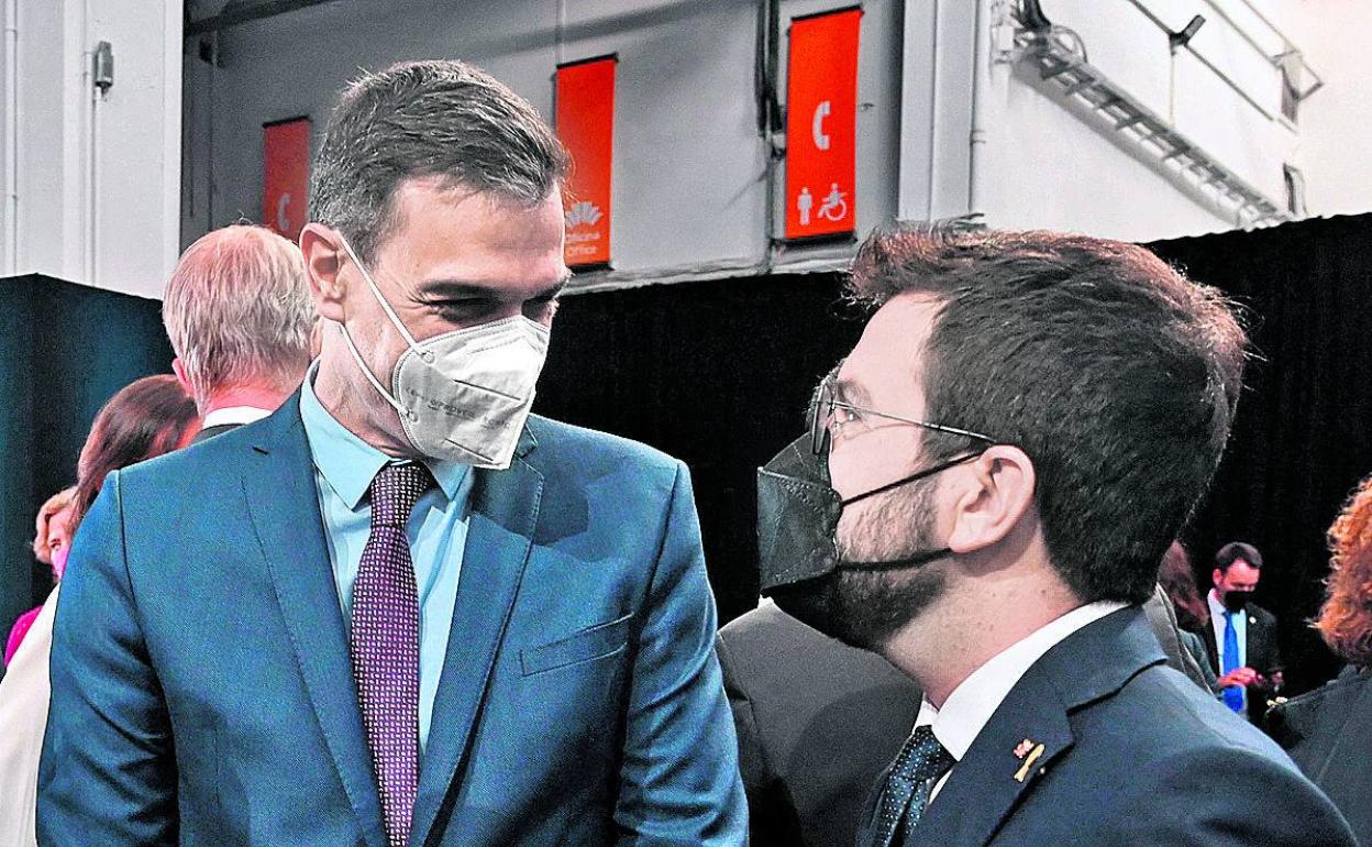 Sánchez y Aragonès, en 2021. 