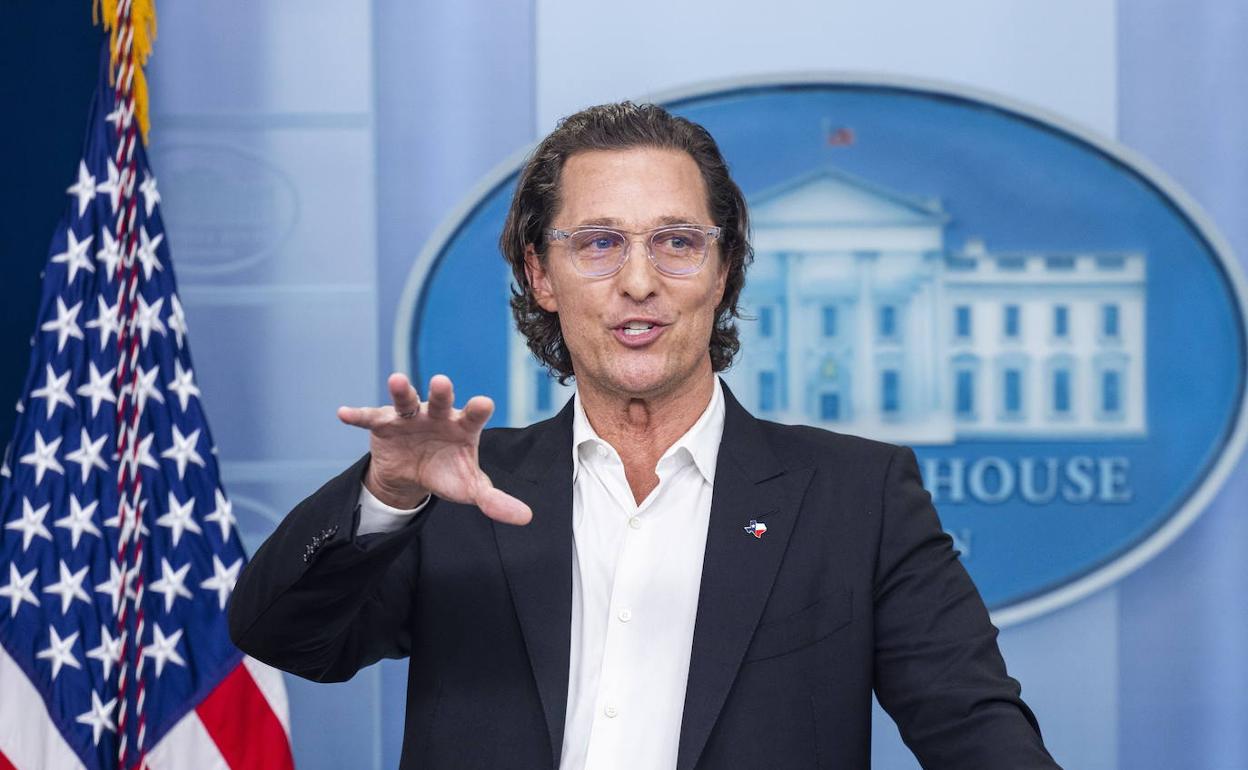 Matthew McConaughey, la semana pasada durante su intervención en la Casa Blanca.