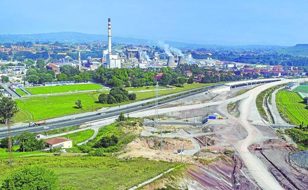 Enlace de Barreda, la conexión de la autovía con los desvíos a Palencia y País Vasco.