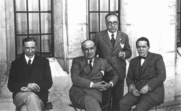 Pedro Salinas, José Ortega y Gasset, M. Garcia y Teófilo Hernando en 1933. 