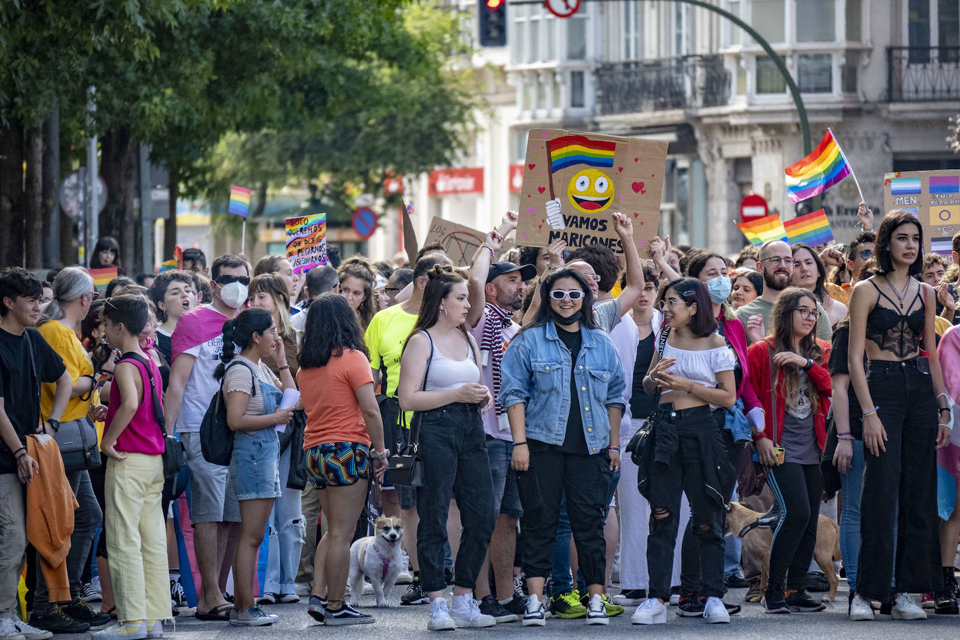 Cientos de personas se han sumado este sábado por la tarde a la manifestación en Santander del Día del Orgullo LGTBI+, en un ambiente reivindicativo y festivo desde la Plaza de Numancia a la de Alfonso XXIII.