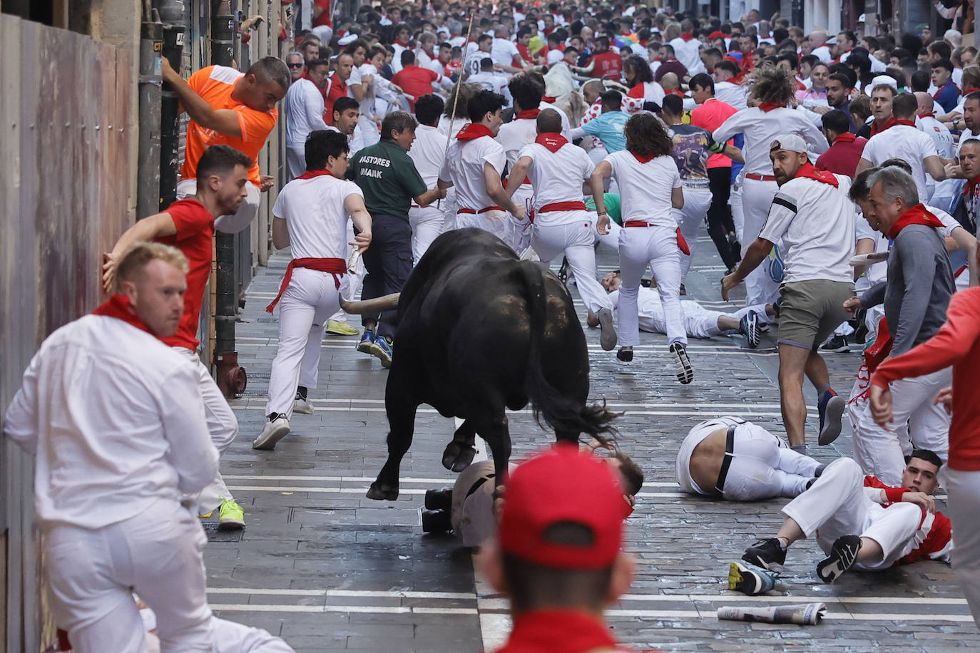 Los astados de Fuente Ymbro han sido los protagonistas del segundo encierro de los Sanfermines 2022.