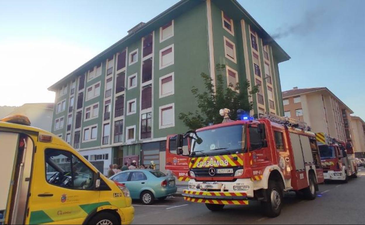 Intervención en el incendio sucedido esta semana en Los Corrales. 