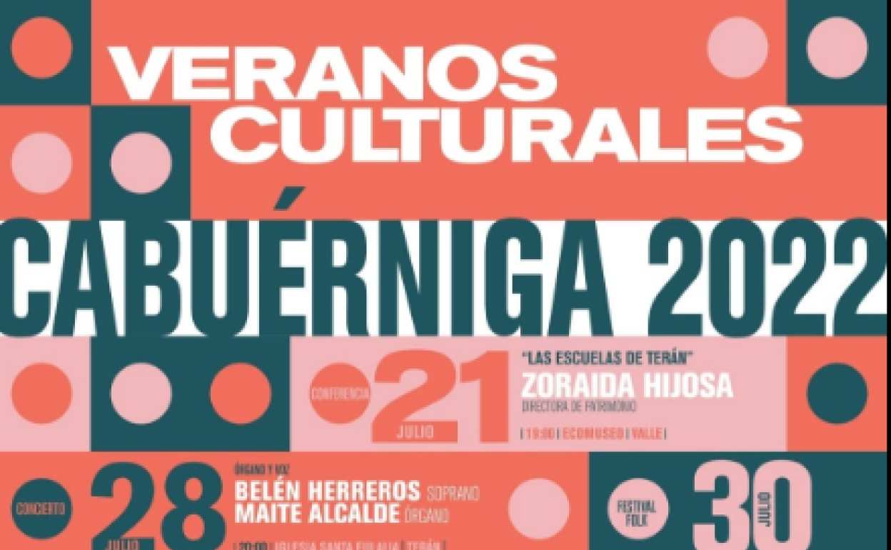 Cartel de los veranos culturales Cabuérniga 2022. 