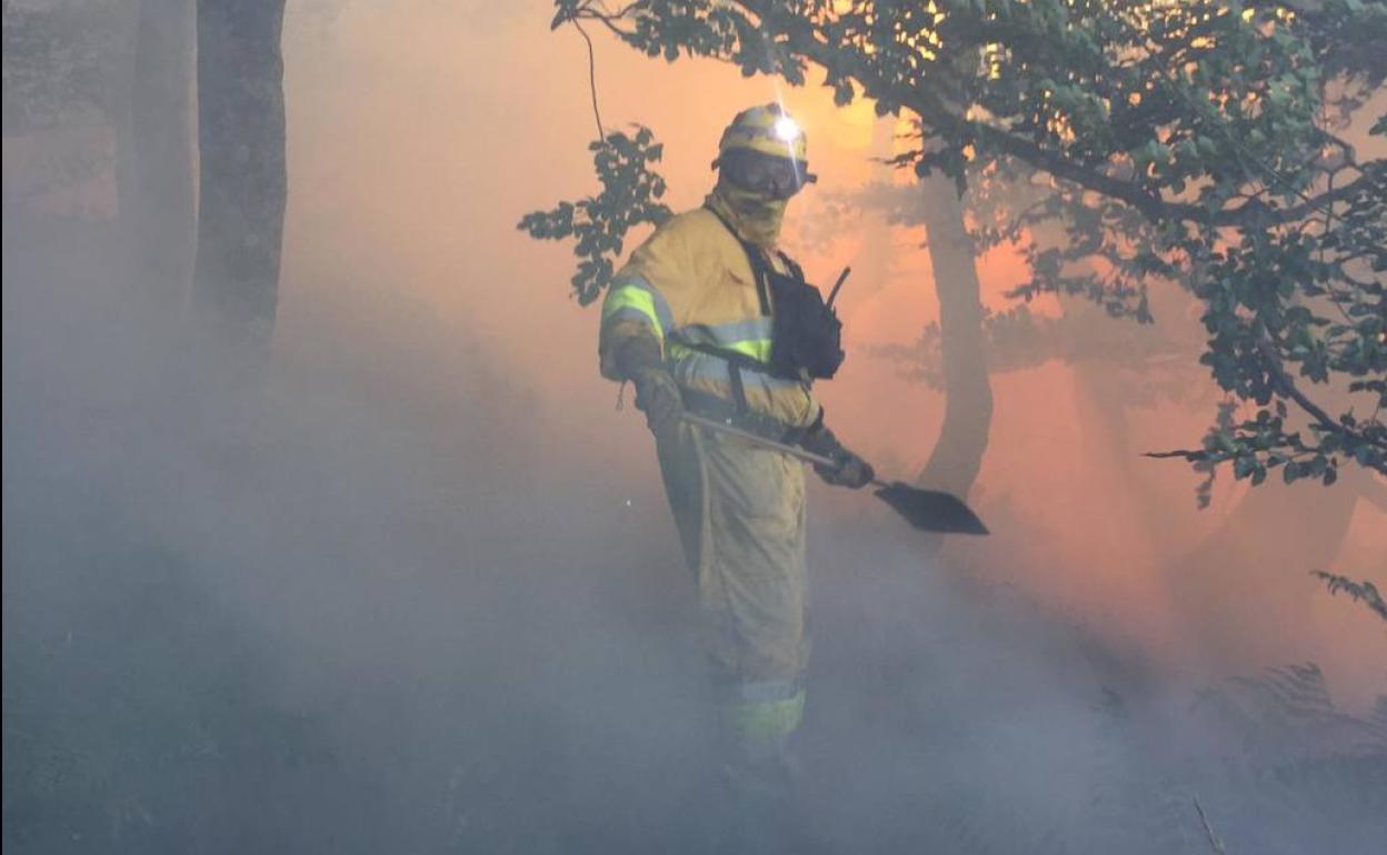 Incendio por la zona de Soba esta semana.