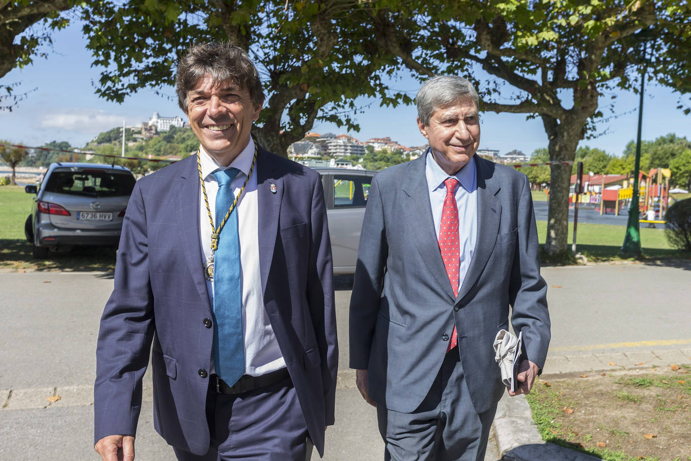 Carlos Andradas junto a José Luis García Delgado, rector entre 1995 y 2005