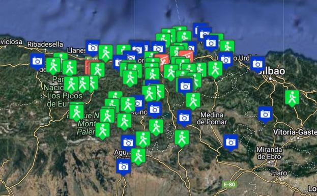 Mapa de las rutas que han realizado.