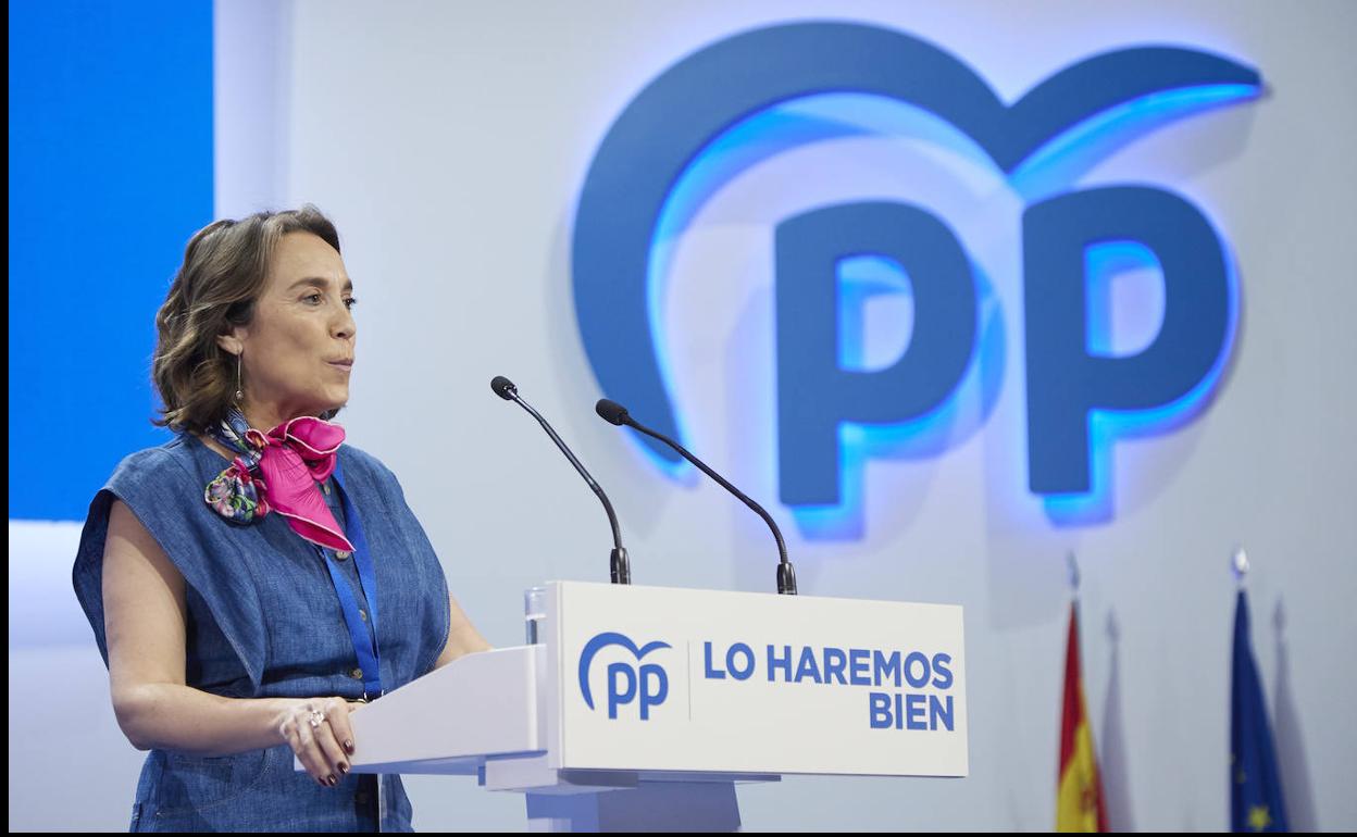 Cuca Gamarra participará este martes en la Junta Directiva del PP de Cantabria para fijar el congreso