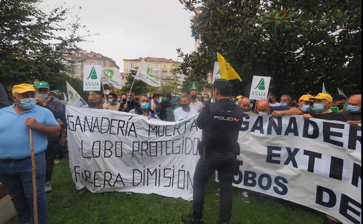 Imagen de archivo de las protestas de los ganaderos