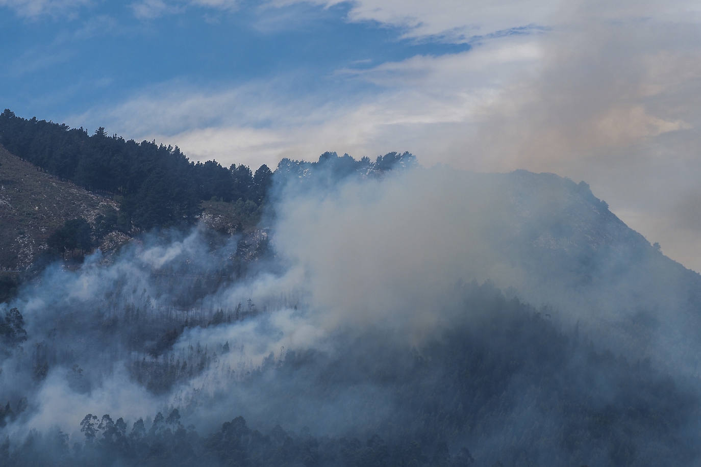 El incendio, ya controlado.