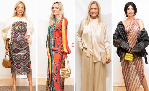 Galería. Carmen Lomana, Clara Courel, Cristina Cifuentes y Madame de Rosa, entre las invitadas al desfile.