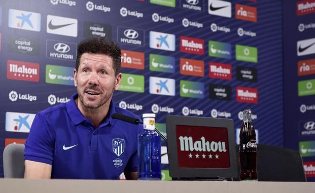 Diego Pablo Simeone, durante la rueda de prensa. 