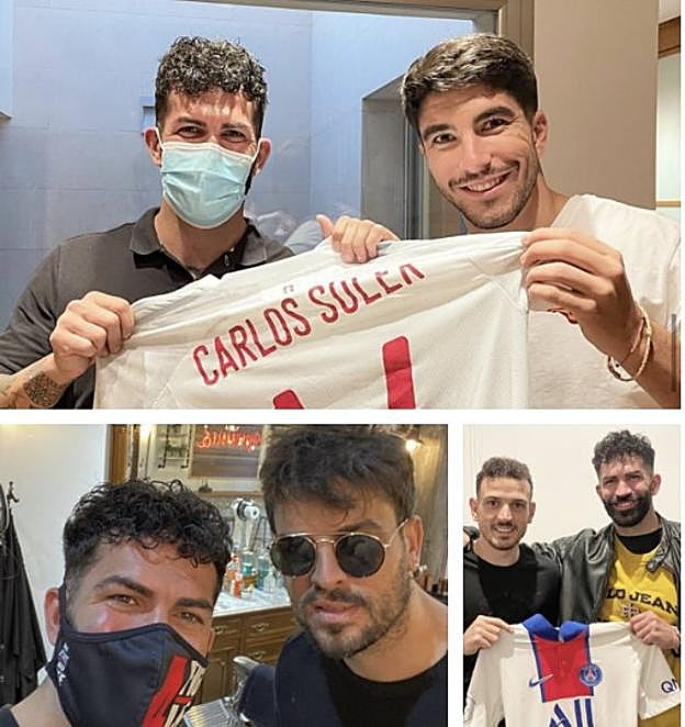 Con Carlos Soler, Javi, de Bombai, y Alessandro Florenzi. / 