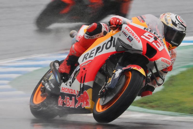 Marc Márquez conduce su Honda en Motegi.