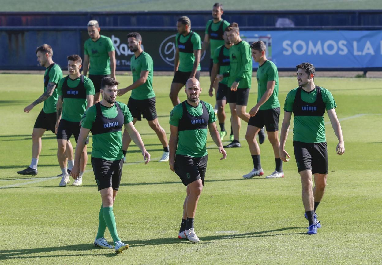 Unai Medina, durante un entrenamiento en La Albericia. 