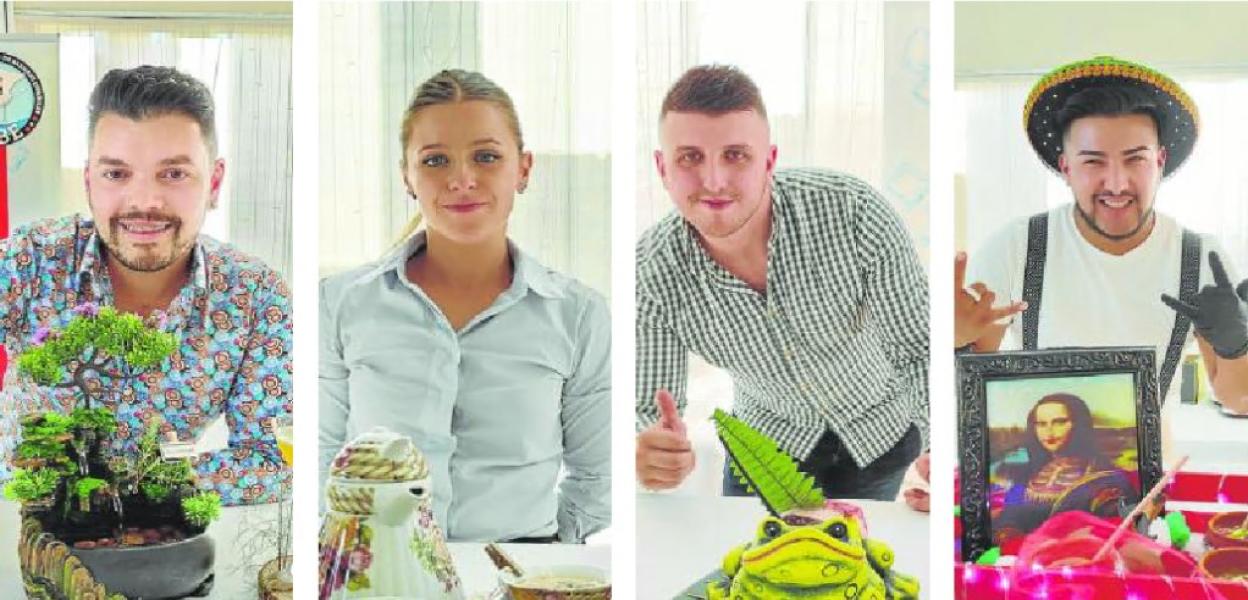 De izquierda a derecha, Borja Gutiérrez, Laura Merino, Alejandro Merino y Bryan Marcelo. 