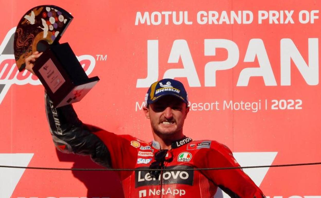 Jack Miller celebra su primer triunfo del año en Motegi. 